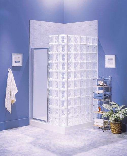 glass block shower. simplify glass-lock
