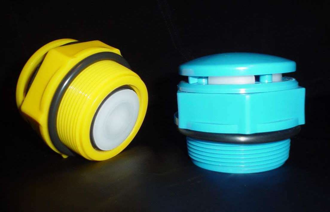 Vent Valves fit plastic tanks.