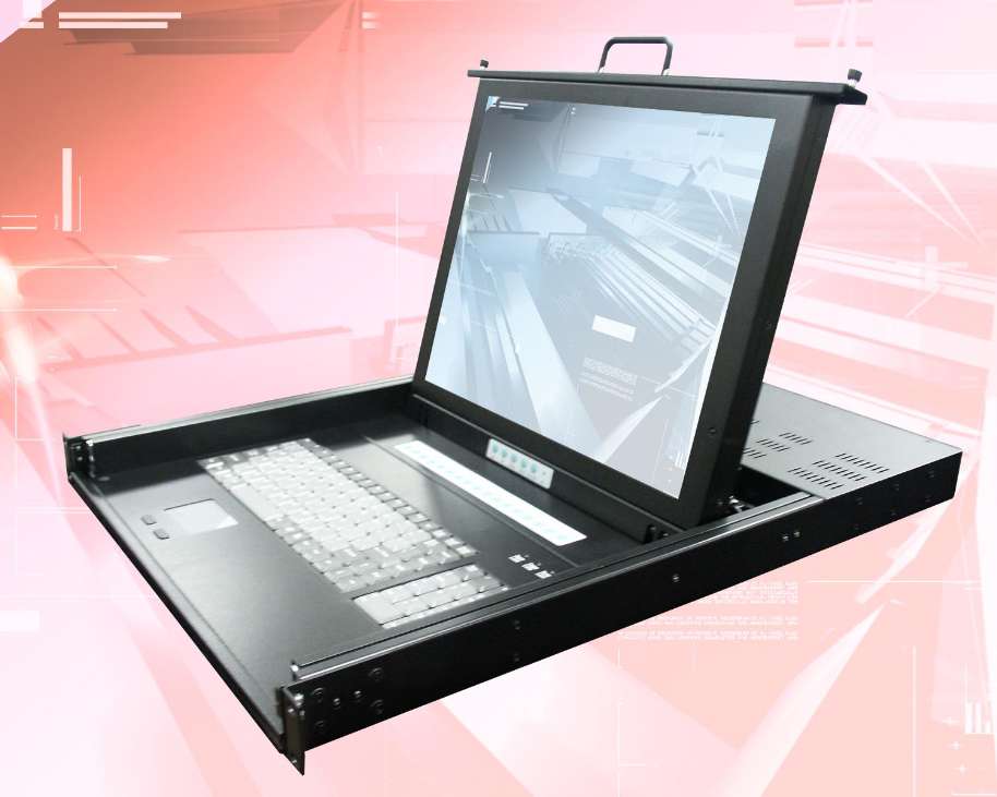 New 1U Rack Mounted 16 Port Console Drawer and KVM Switch Includes 17 Inch TFT Monitor and