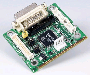 Mini PCI Modules convert DVI to TTL and TTL to DVI signals.