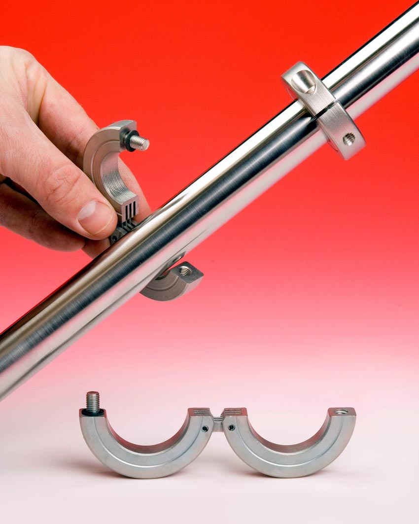 Hinged Shaft Collars Eliminate Fumbling and Lost Screws