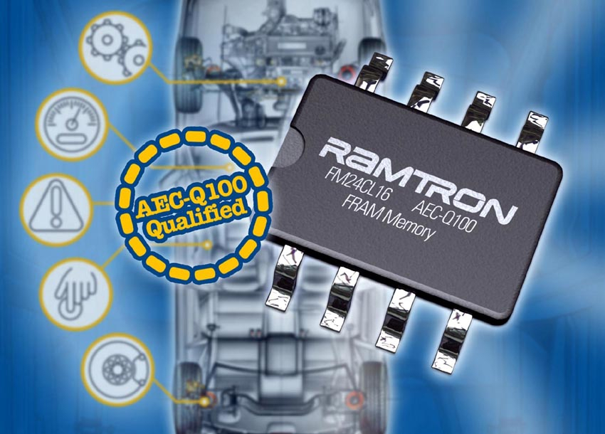 Ramtron's 16Kb 3V Serial FRAM Achieves AECQ100 Standards, Broadening