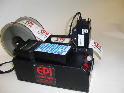 Clear Label Printer on Label Dispenser Includes Inkjet Printer