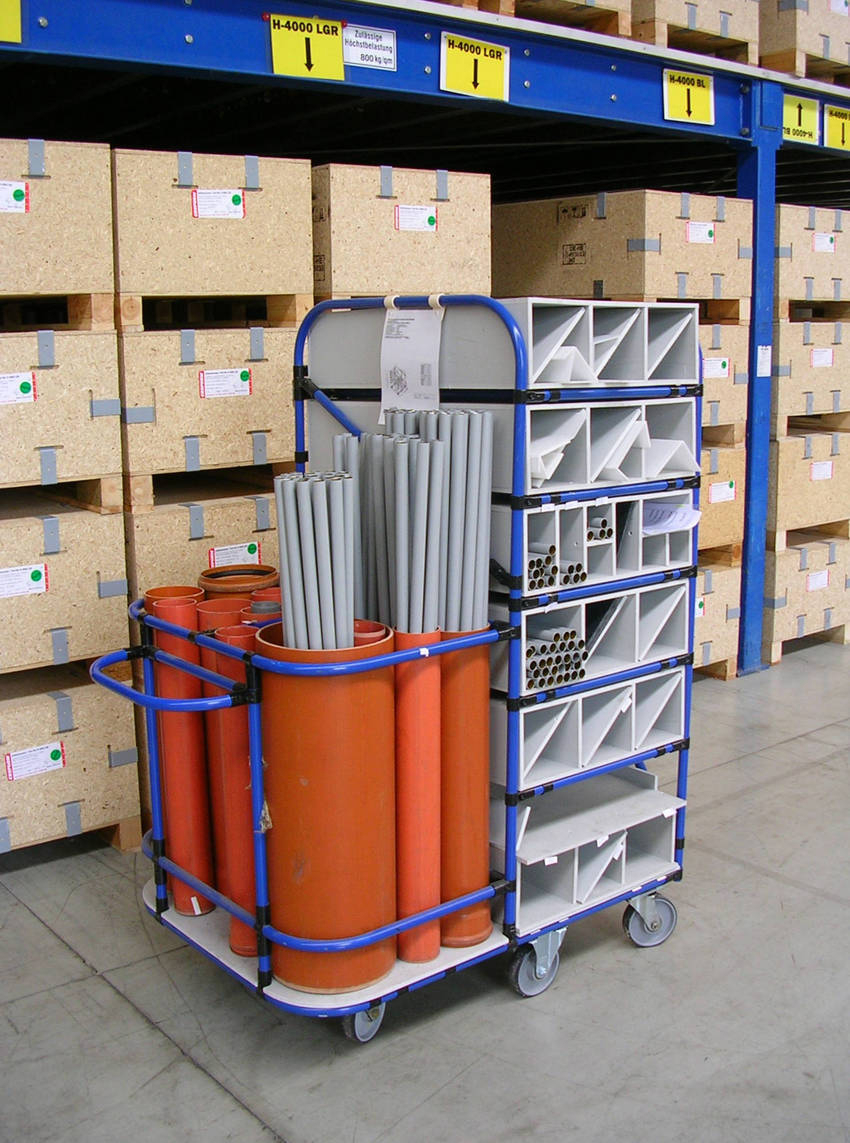 Kitting Cart Transports CuttoLength, inProcess Materials for