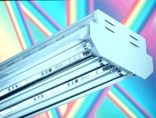Fluorescent Light shines from top to bottom.