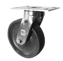 Casters have hydraulically staked kingpins..