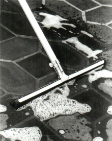 Floor Squeegee conforms to floor surface.