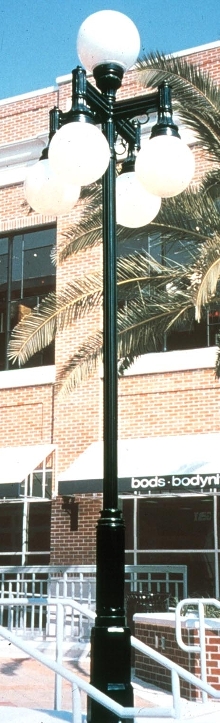 Globes provide outdoor ambient lighting.