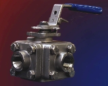 Ball Valve features 3 or 4 way body port configuration.