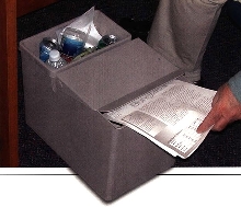 Recycling Separator has footprint equal to wastebasket.