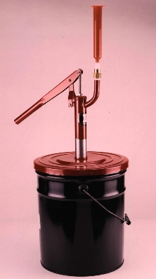 Pump extracts material from 5 gallon pails.