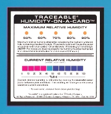Humidity Card displays moisture level in color.