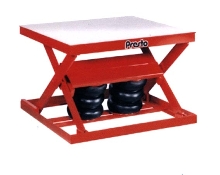 Lift Table uses air bag to raise four tons.