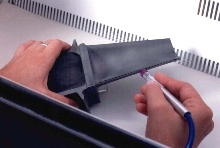 Micro-Abrasive Blaster prepares surfaces on turbines.