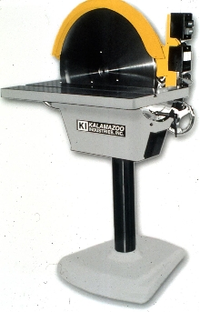 Disc Sander operates as floor stand unit.