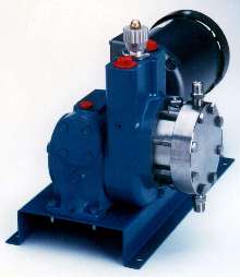 Diaphragm Metering Pump has separate hydraulic/lube chambers.