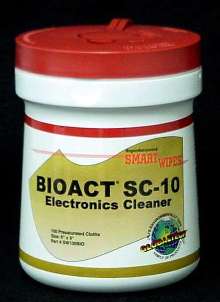Cleaning Wipes are pre-saturated with BIOACT� SC-10.