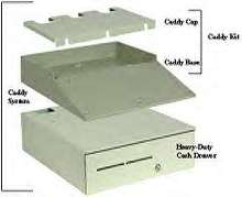 Caddy System organizes point-of-sale components.