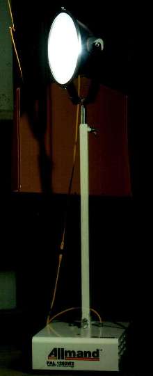Light Stand holds HID lamp fixture.