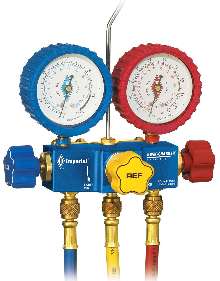 Manifold accommodates blended/traditional refrigerants.
