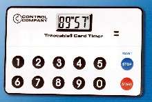 Timer is credit-card sized.