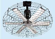 Fan cools smaller areas and mezzanines.