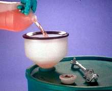 Funnels prevent spilling and splashing.