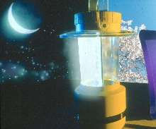 Portable LED Lantern operates on solar power.