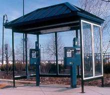 Multi-Space Parking Meter Shelter keeps patrons dry.