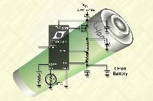 Li-Ion Battery Charger operates from any wall adapter.