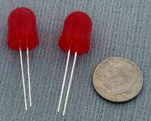 LED is available with red or green AlInGaP die.