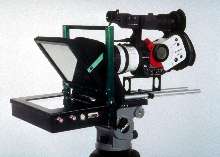 Teleprompter accommodates mini DV cameras and camcorders.