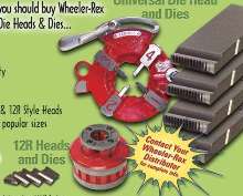 Universal Dies/Die Heads are suited for in-place threading.