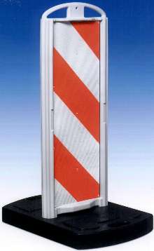 Barricade helps ensure construction traffic safety.