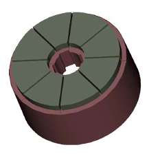 Commutator fits in fuel pump motors.