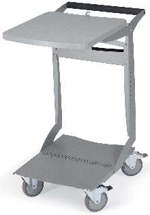 Cart maneuvers through laboratory aisles and hospitals.