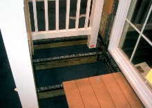 Membrane seals out water from decks.