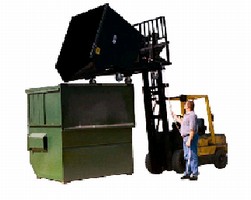 Self-Dumping Hopper fits through standard 3 ft doorway.