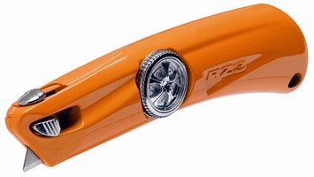 Self-Retracting Knife has 3-button design for user safety.