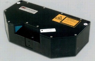 Laser Sensor measures thickness and profile of glass.