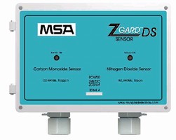 Sensors provide CO and NO<sub>2</sub> detection.