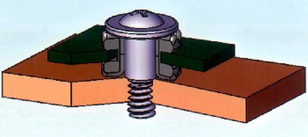 Grommet controls noise and vibration.