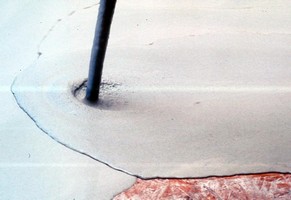 Poured Underlayments exhibit self-leveling properties. Poured Underlayments exhibit self-leveling properties.