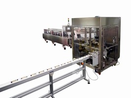 Automated System collates and packs cereal bars. Automated System collates and packs cereal bars.