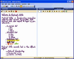 Software converts handwritten notes into digital text. Software converts handwritten notes into digital text.