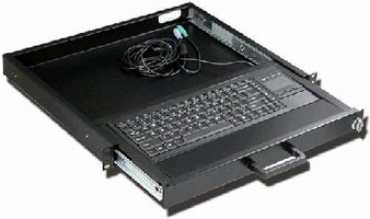 Keyboard/TouchPad Drawer includes black 88-key keyboard.