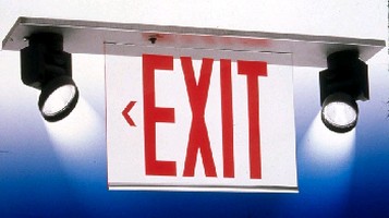 LED Sign combines exit and emergency illumination.