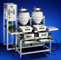 Machine performs secondary deburring of precision parts.