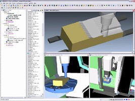 Software simulates entire CNC machining process. Software simulates entire CNC machining process.