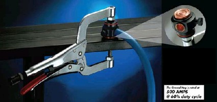 Welding Clamp is rated 500 A at 60% duty cycle. Welding Clamp is rated 500 A at 60% duty cycle.